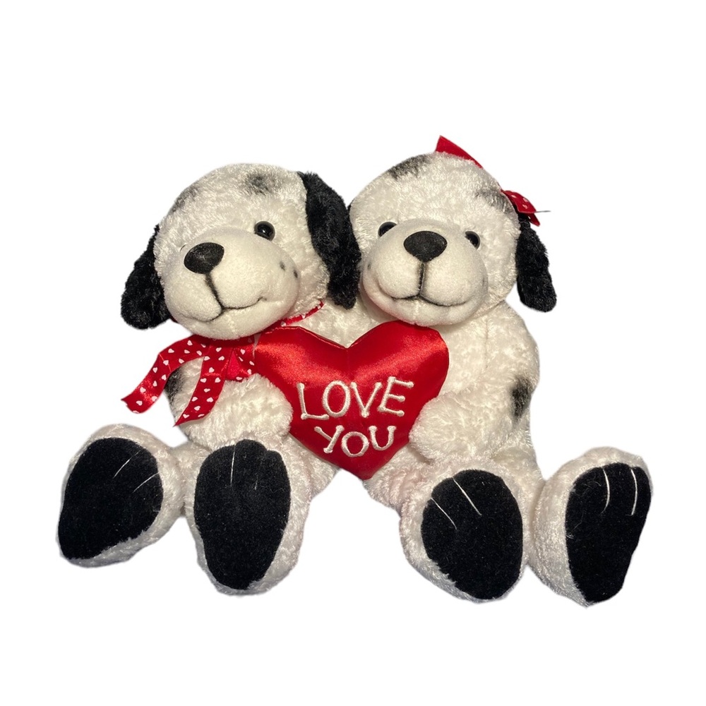Carlton Cards Dalmatians Plush Puppies "I Love You" Stuffed Animal Toy Rare